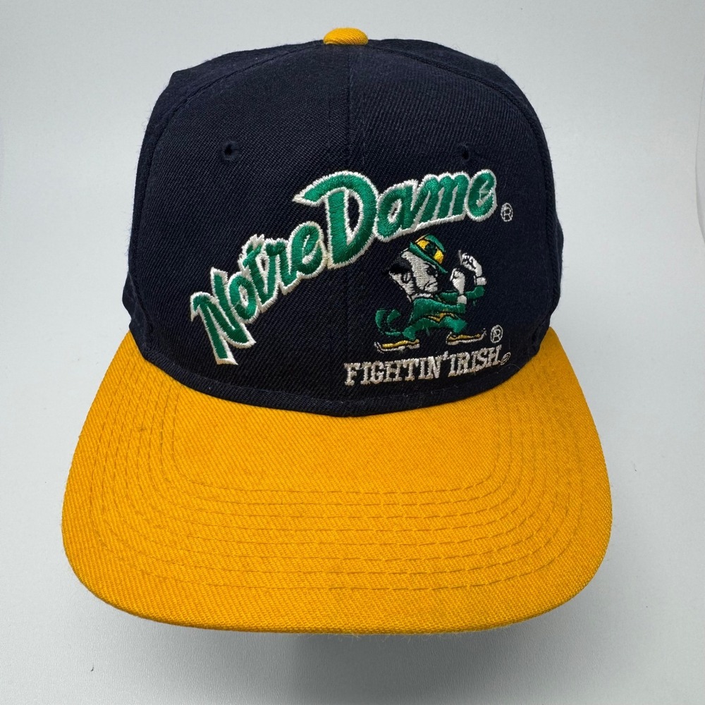 Vintage Sports Specialties Notre Dame Fighting Irish Hat Fitted 7 1/8 Navy Gold